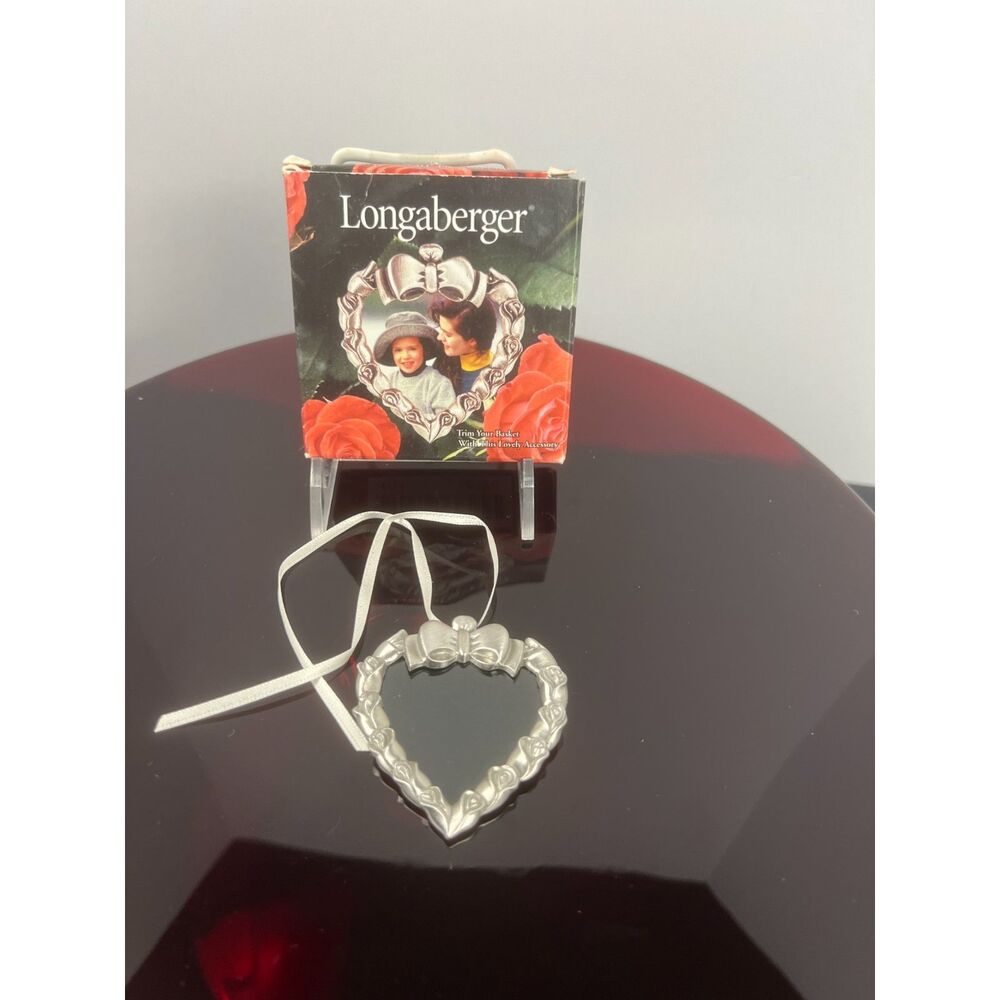 Longaberger 1998 Sweetheart Cherished Memories Pewter Heart Tie-On Frame NIB